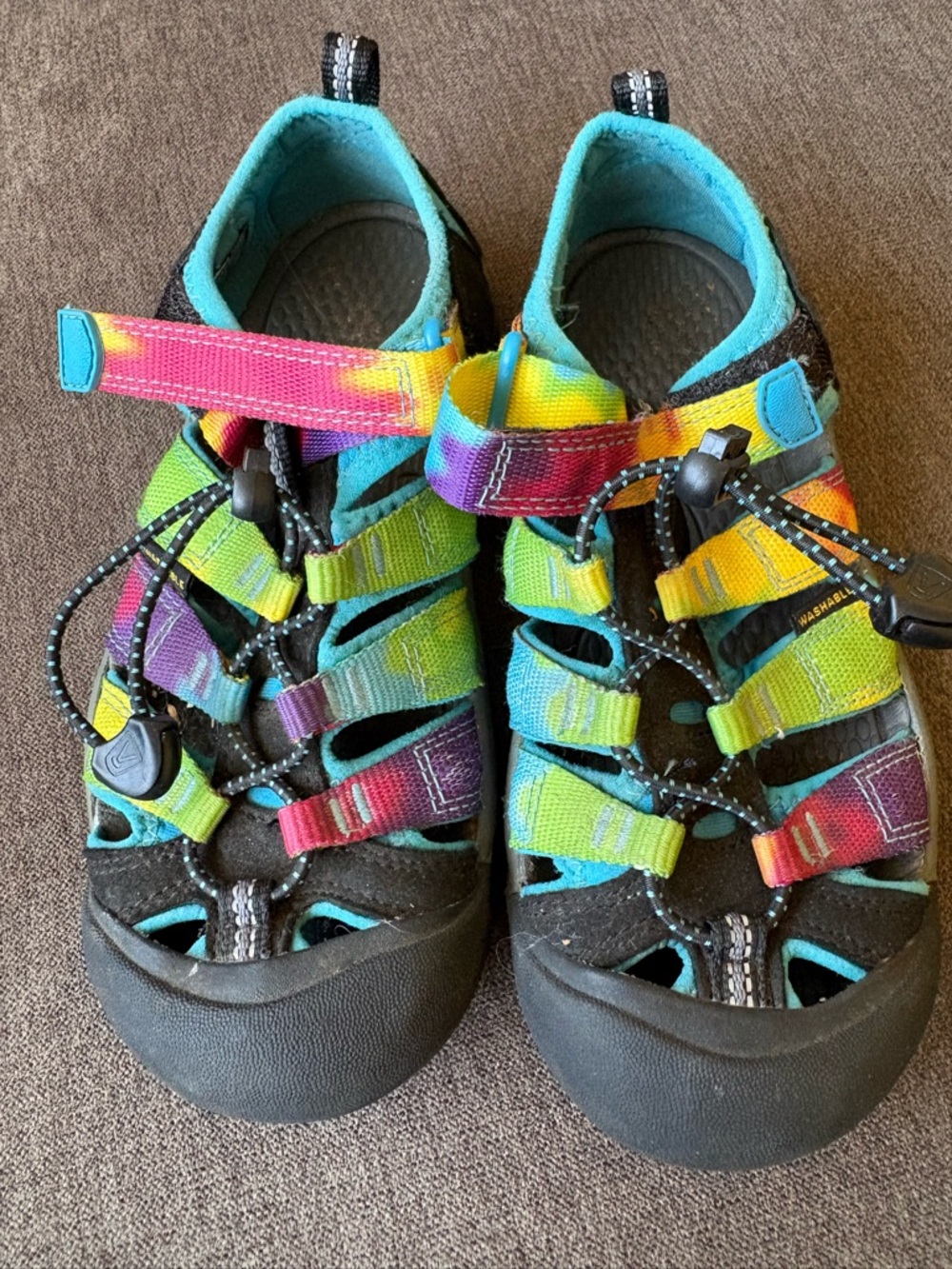 Keen Kids Rainbow Multicolor Closed-Toe Sandals - Black/Turquoise Accents